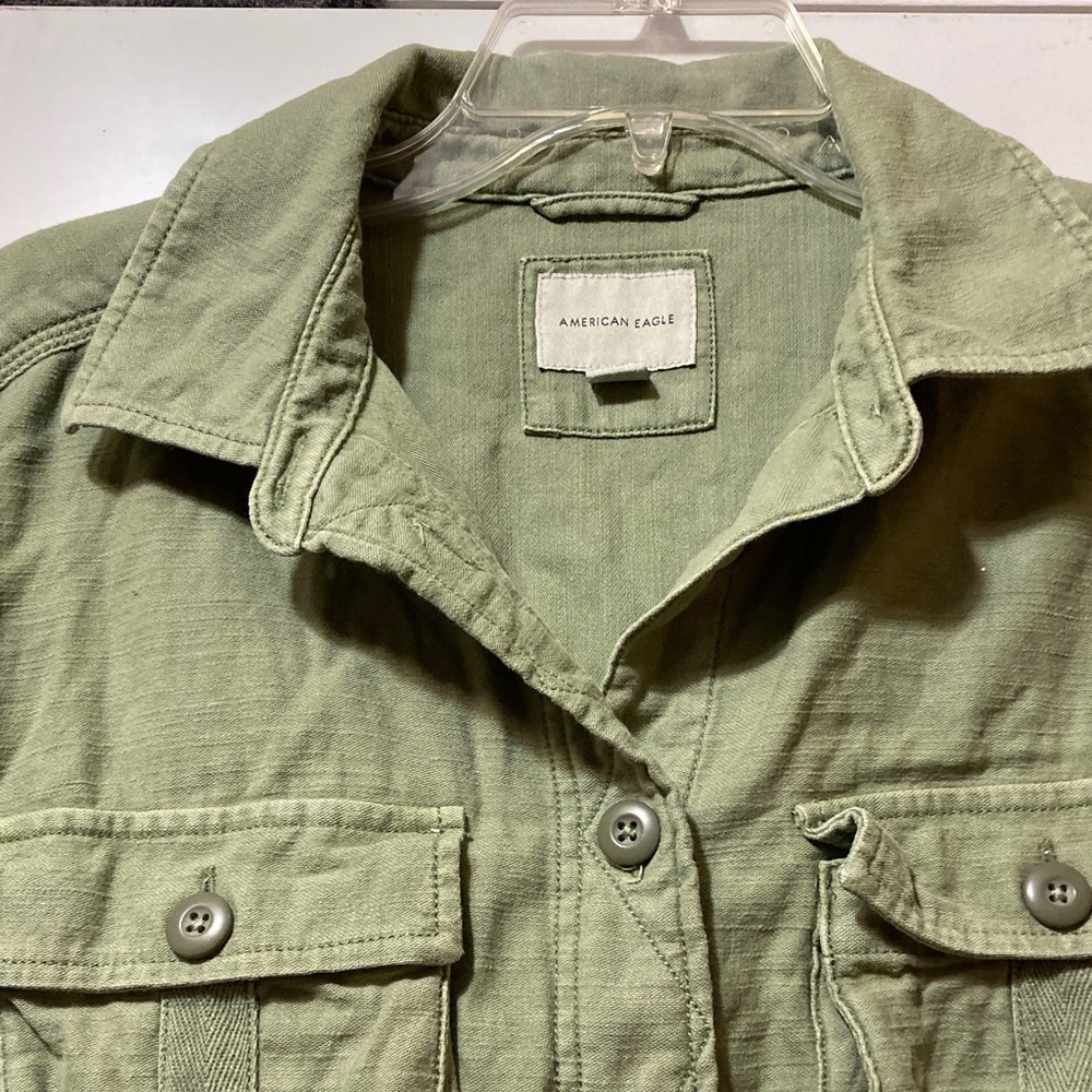 American Eagle Olive Utility Jacket M - image 2